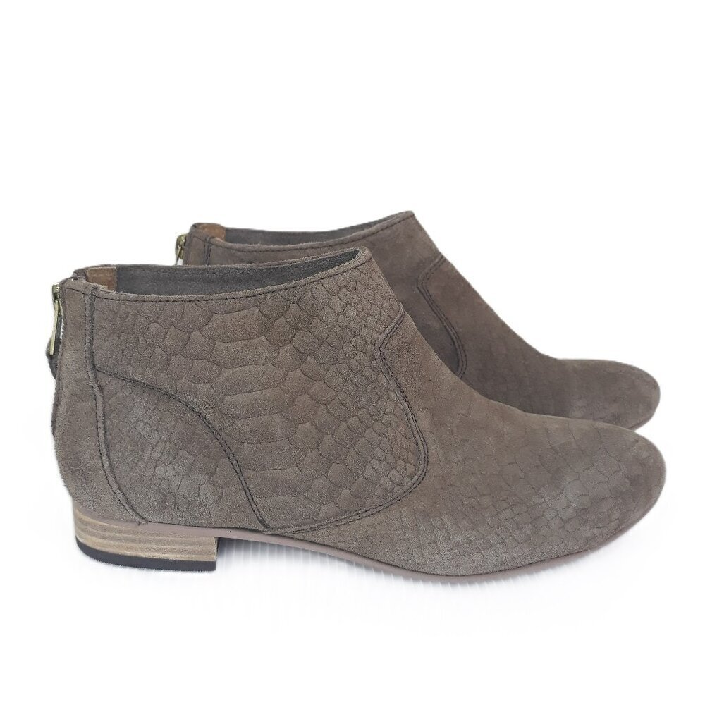 Seychelles Textured Suede Leather Taupe Booties 7.5